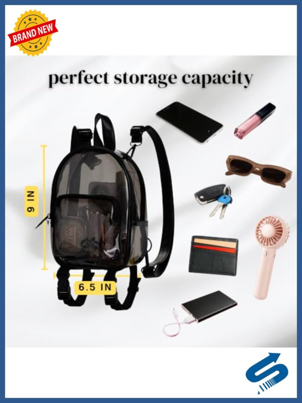 Mini Clear TPU Backpack Anti-Theft Convertible Straps Stadium Approved Festival - Picture 4 of 6